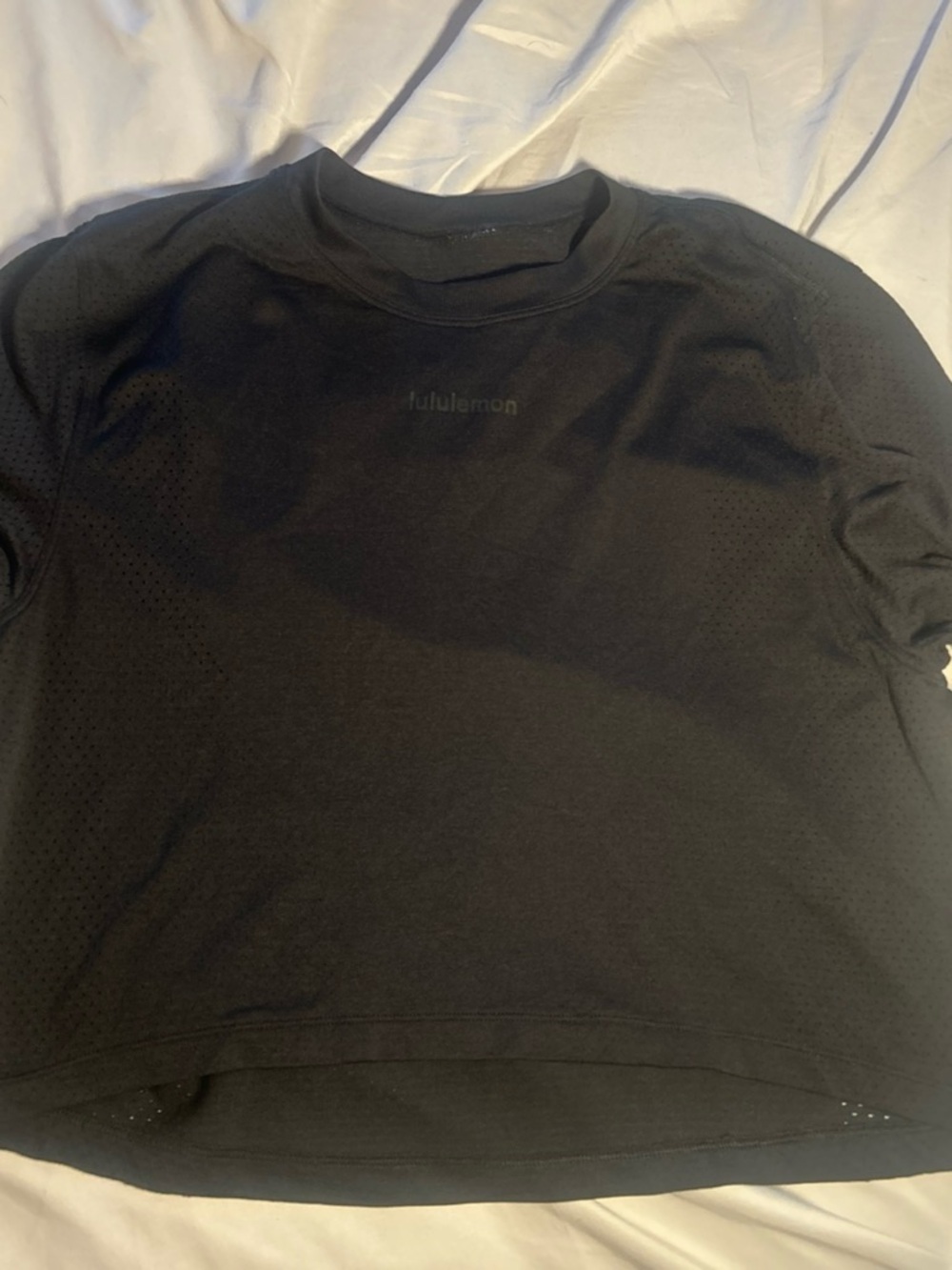lululemon athletica Black Perforated Crop Top
